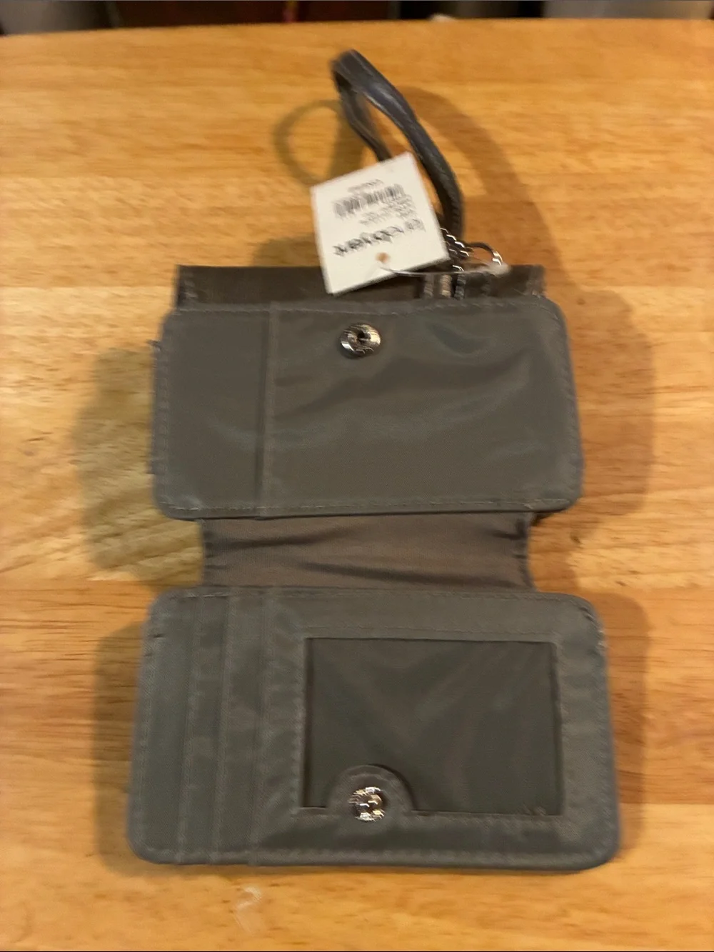 Lane Bryant Gray Leather Wristlet Clutch